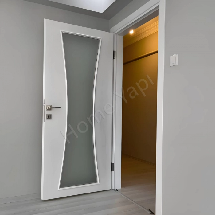 Amerikan Panel Kapı Kum Saati Camlı Aksesuar Dahil