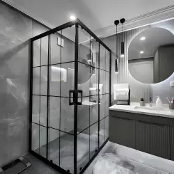 Duşakabin 6Mm Tamperli Antrasit 90×90 Cm resim1